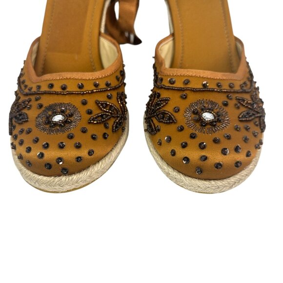 Style & Co. Kimba High Heel Wedge Espadrille Sandals Brown Floral Size 10M - Picture 8 of 13